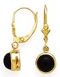 14KY & ROUND ONYX 6MM EARRING (LEVER BACK)