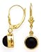 14KY & ROUND ONYX 6MM EARRING (LEVER BACK)