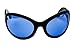 Blue Lens Gothic Vampire Sunglasses Oversized Sexy Glasses