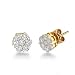 14K Yellow Gold Diamond Flower Earrings 1.0CT