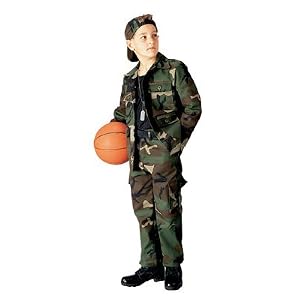 Woodland Camo Poly / Cotton Twill Kids BDU Coat