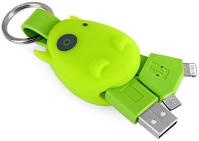 COYO Hippo Key Ring Multi-Functional Mini Lightning 2-IN-1 USB Data Cable Sync Charge For Iphone 6/6plus/5s/5c Sumsung Android System (Green)