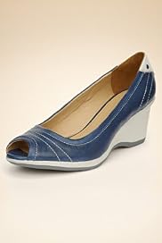 Footglove™ Original Leather Peep Toe Sporty Wedge Shoes