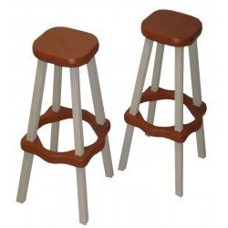 Confer Plastics Leisure Accents Outdoor Barstools - Set of 2 LABS26-R (Redwood) (26H x 12W... by 