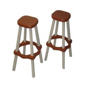 Confer Plastics Leisure Accents Outdoor Barstools - Set of 2 LABS26-R (Redwood) (26H x 12W... by 