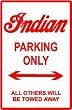 INDIAN PARKING ONLY classic bike street sign