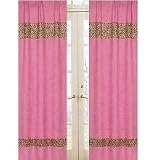 Cheetah Girl Pink and Brown Window Treatment Panels - Set of 2