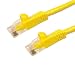 Kentek 100 Feet FT CAT6 UTP Patch Cable 24 AWG 550 MHz Category 6 Unshielded Twisted Pair Short Body Connector Snagless Molded Boot Ethernet RJ45 Network Internet Cord Yellow