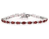 14k White Gold Diamond and Garnet Bracelet
