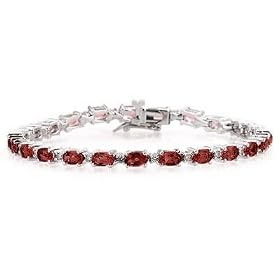 14k White Gold Diamond and Garnet Bracelet by Szul