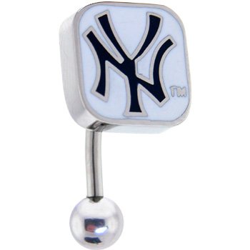 Major League Baseball TOP Mount CURVED Belly Ring - New York Yankees