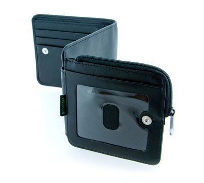 Eco-nique traditional mens Black leather wallet