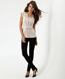 BCBGMAXAZRIA Pleated Beaded Matte Jersey Top & Mason Skinny Ponte Pants