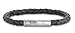 Bracelet in Black Braided Leather with stainless title=