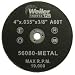 Weiler Tiger 3/8" Arbor, 0.035" Thickness, 5"Diameter, A60T Grit, Small Type 1 Reinforced Cut-Off Wheel
