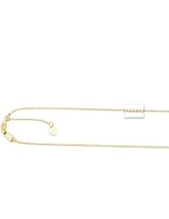 14k Yellow Gold Adjustable Box Chain Necklace 1.1mm 16-22"
