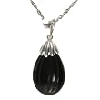 EXP Handmade Black Onyx Pendant Necklace With Sterling Silver