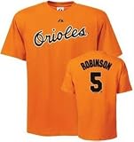 Majestic Baltimore Orioles #5 Brooks Robinson Orange Retired Player T-shirt (X-Large)