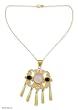 Gold vermeil rose quartz choker, 'Majestic India'