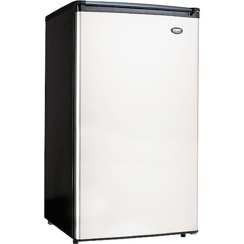 Sanyo SR-3770S Counter-High Refrigerator, Black and Stainless-Steel