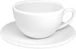 Konitz Coffee Bar Cappuccino 6-Ounce Cups and Saucers, Set of 4, White