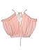 Persun Women's Chiffon V Neck Front Lace up Back Spaghetti Strap Ruffle Crop Top