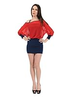 Via Bellucci Vestido Talía (Rojo / Azul Marino)