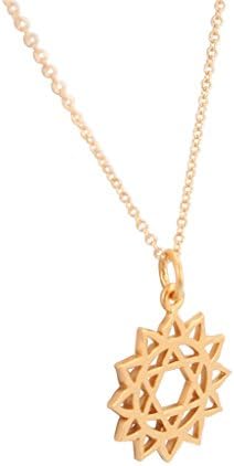 Heart Chakra Necklace in 24k Gold Plated Sterling Silver on 18" Gold Fill Chain, #215
