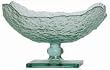 Clear Spanish Large Recycled Glass Square Textured Compote 48oz