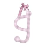 Pink Gingham Hanging Letter - G