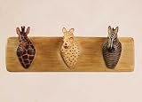 3 Coat Hooks - Safari Animal Design