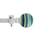 Striped Ball Drapery Rod - 48–88”