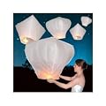 10 x HAND CRAFTED WHITE SKY LANTERNS CHINESE PARTY NEW