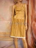 $2135 New PRADA Runway Tan Pleated Print Dress 8 / 42