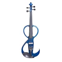 Cecilio CEVN-3BL 4/4 Full Size Electric Silent Violin w/ Solidwood Ebony Fitted in Blue Metallic