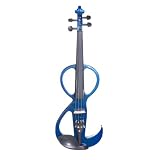 Cecilio CEVN-3BL Full Size Electric Silent Violin w/ Solidwood Ebony Fitted in Blue Metallic