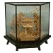 Chinese cork carving / sculpture / picture - hand carved, black lacquer frame (#212)