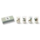 Hummingbirds Transferware Votive Candles, Set of 4