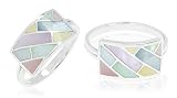 Multicolor Mother of Pearl Right Hand Ring Sterling Silver