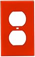 Leviton 80703-ORG 1-Gang Duplex Device Receptacle Wallplate, Standard Size, Orange