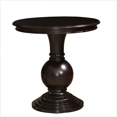 Round Accent End Table Pedestal Base in Espresso Finish