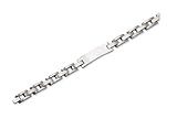 Stainless Steel Brushed and Polished ID Bracelet - 9.25 inches