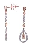 14K Tri-Color Gold Diamond Drop Earrings