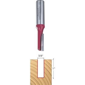 Freud 11-158 3/8-Inch Diameter by 1-Inch Single Flute Straight Router Bit with 1/2-Inch Shank