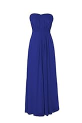Sexy A-line Strapless Sleeveless Backless  Floor Length Chiffon Bridesmaid Dress/Prom Dress/Wedding Party Dress  With a Sash  and Ruffles