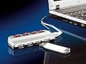 Aktiver 4-Port USB2.0-Hub mit einzeln schaltb. Ports + Netzteil