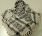 White and Black Arab Shemagh Scarf - 100% Cotton Woven not Printed