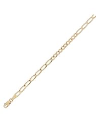 14K Solid Yellow Gold Figaro 10+7 Chain Bracelet 4.0mm (5/32 in.) - 7 in.