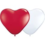 25 rote und 25 wei�e Herzballons - mi...