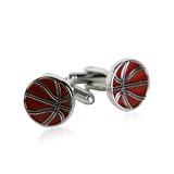 Orange Basketball Silver Cufflinks